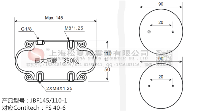 JBF145/110-1橡膠<a href='http://m.webabroad.cn/' target='_blank'><u>空氣彈簧</u></a>