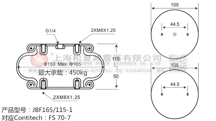 JBF165/115-1橡膠<a href='http://m.webabroad.cn/' target='_blank'><u>空氣彈簧</u></a>