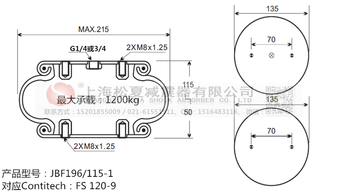 JBF196/115-1橡膠<a href='http://m.webabroad.cn/' target='_blank'><u>空氣彈簧</u></a>