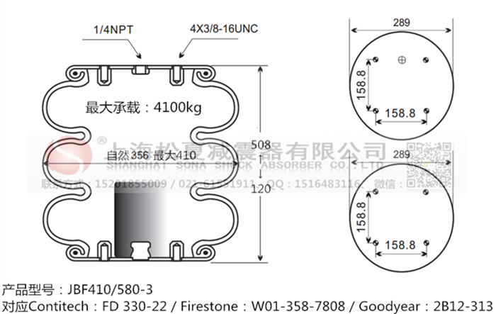 JBF410/580-3橡膠<a href='http://m.webabroad.cn/' target='_blank'><u>空氣彈簧</u></a>